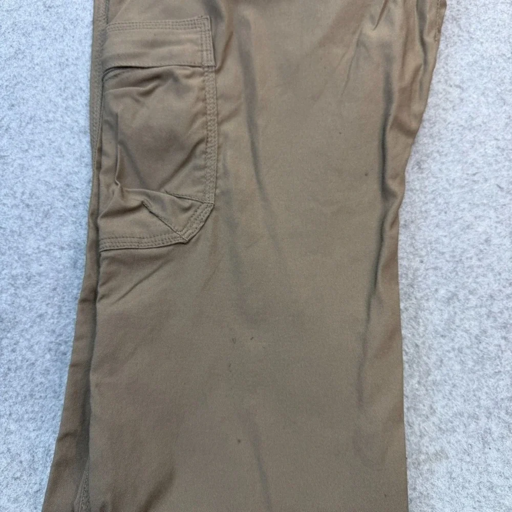 prAna Men Cargo Pants Large Stretch Beige 32x30 Standard Fit Belt Hiking Outdoor